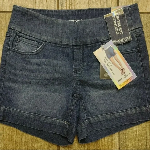 SoundStyle Shorts Nwt Blue Jeans Pull On Alana Slimming